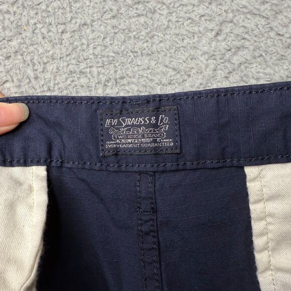 Levis Cargo Shorts Mens Size 38 Two Horse Levi Strauss Blue Outdoor Waterless - Picture 13 of 14